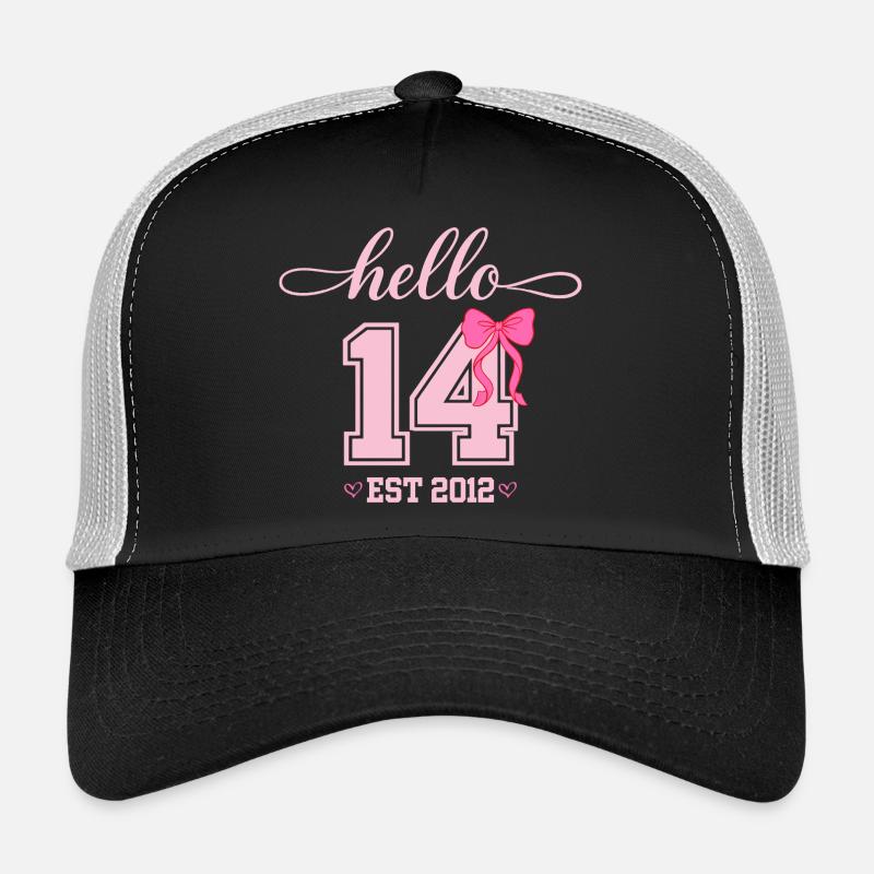 Hello 14 Est 2012 Mädchen Geburtstag Design Trucker Cap