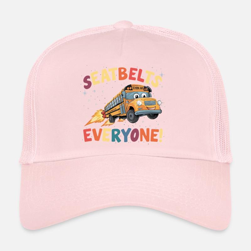 Space School Bus Rocket Flight Trucker Cap