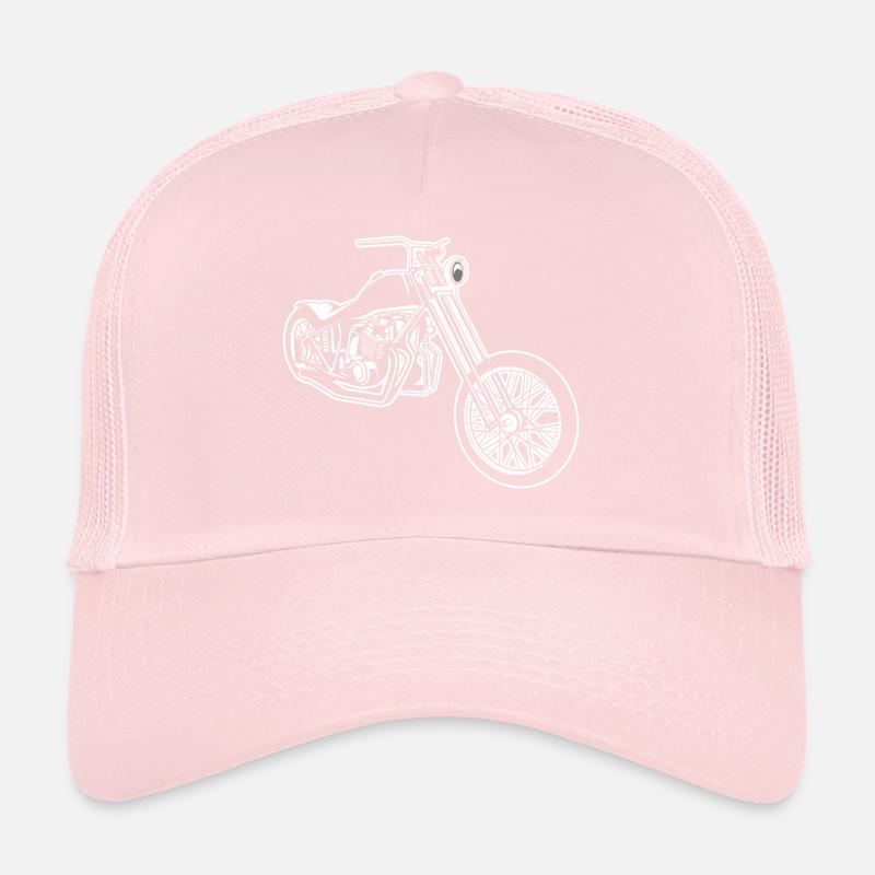 Chopper / Bobber Motorcycle 01_white Trucker Cap