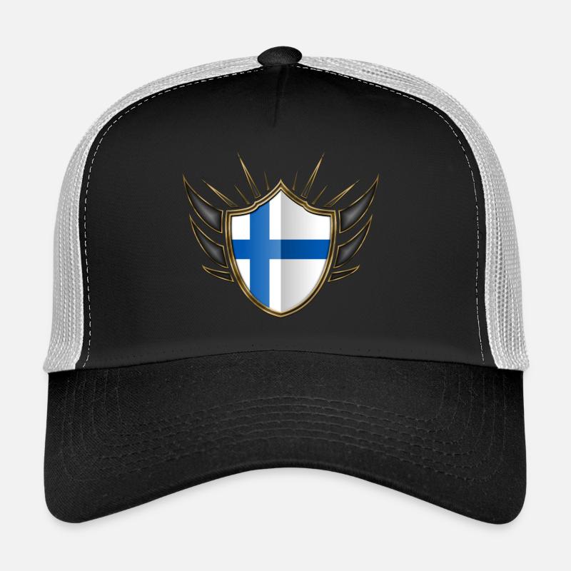 Finlande crête de drapeau 014 - Casquette trucker  - noir/gris pierre