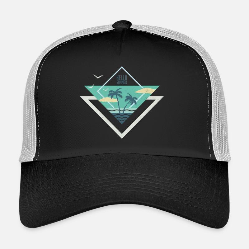 HELLO SUMMER - Trucker Cap - Schwarz/Steingrau