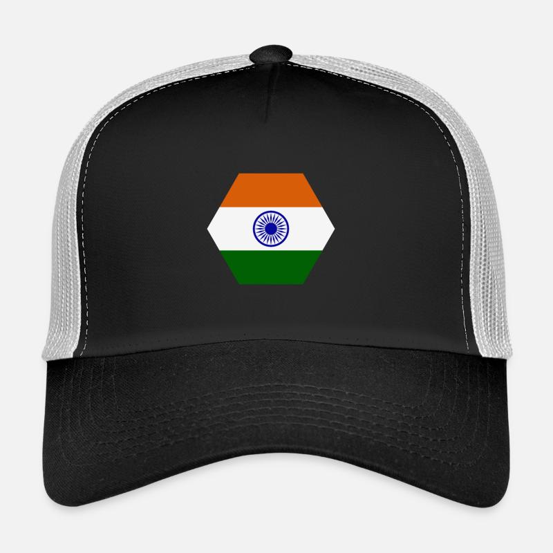 Indien Flagge - Trucker Cap - Schwarz/Steingrau
