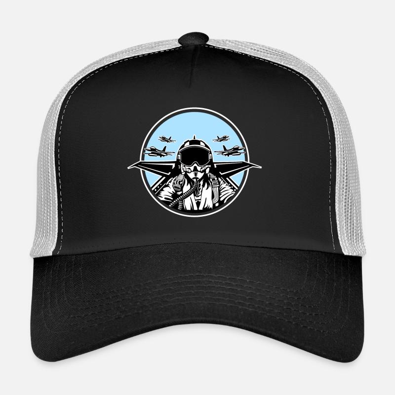 Jet Pilot / Kampfpilot 01_black white Trucker Cap