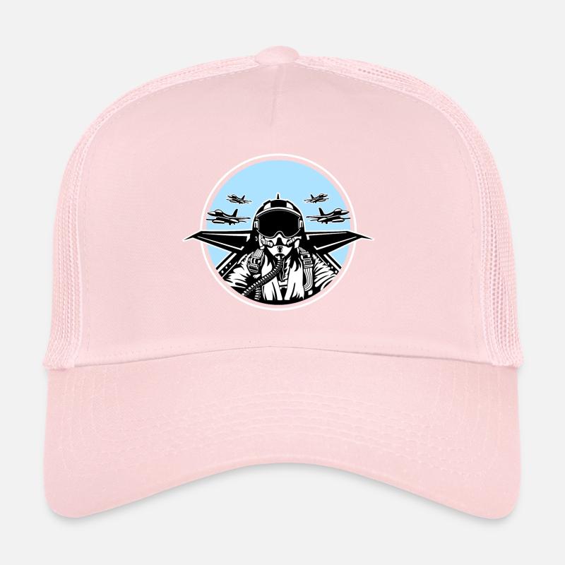 Jet Pilot / Kampfpilot 01_schwarz weiß Trucker Cap