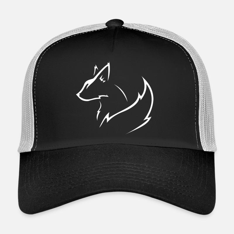 weißer Fuchs - Trucker Cap - Schwarz/Steingrau