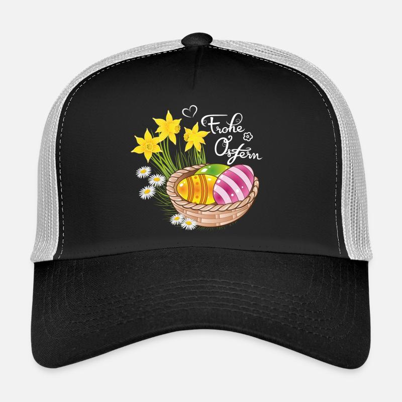 Joyeuses Pâques Panier de Pâques Oeufs de Pâques Oeufs de Pâques Casquette trucker 