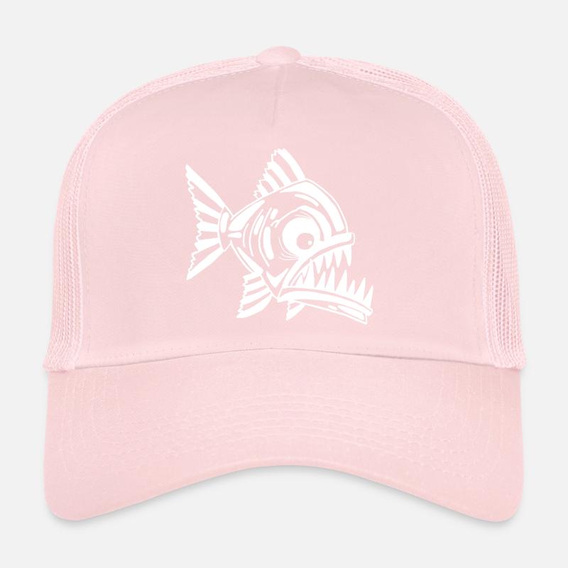Poisson blanc carnivore Casquette trucker 