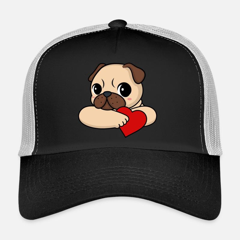 Mops mit Herz Trucker Cap