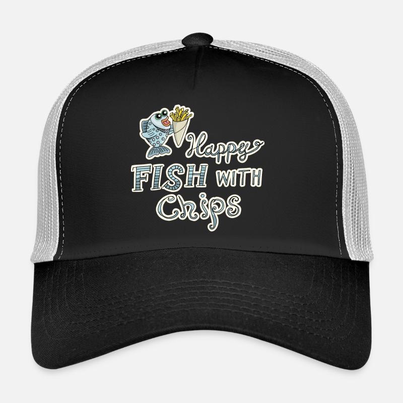 Fisch mit Pommes! Leckeres Essen lustiger Spruch Trucker Cap