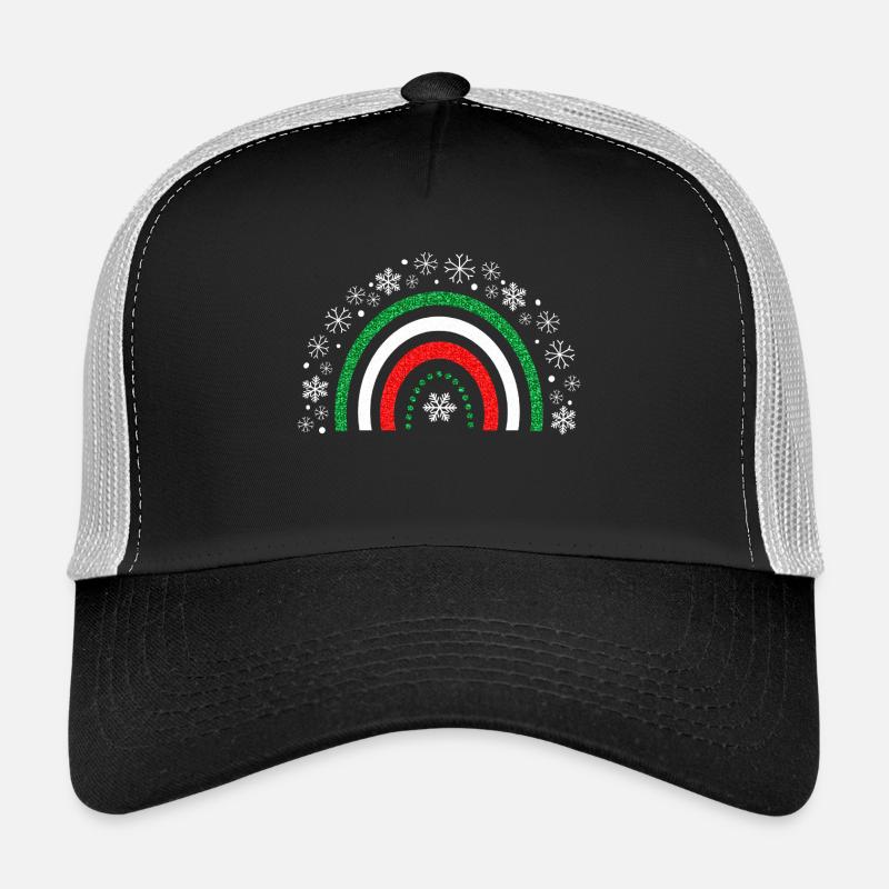 Weihnachts-Regenbogenglitzer zum Anpassen - Trucker Cap - Schwarz/Steingrau