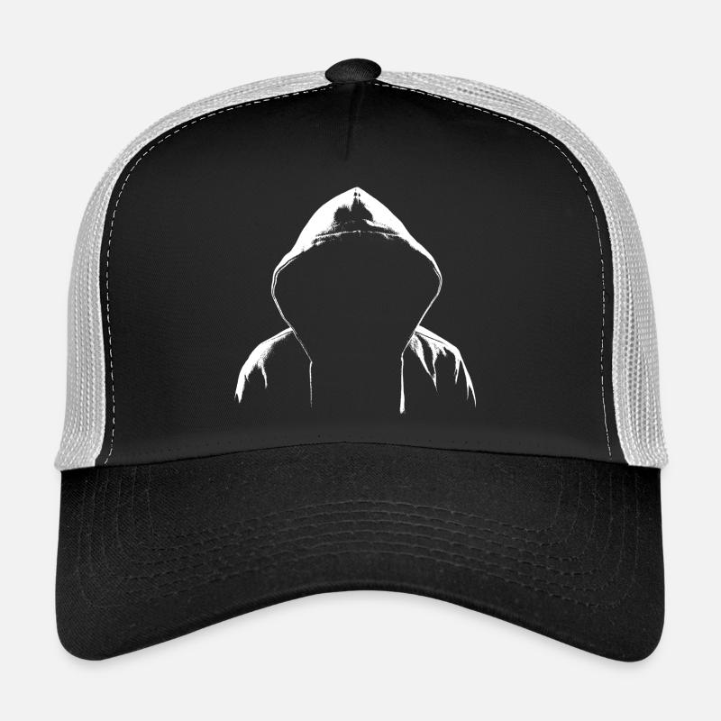 Hoodie Hacker Style - Trucker Cap - Schwarz/Steingrau