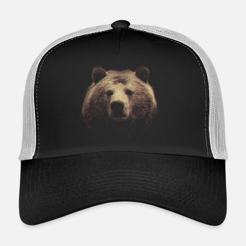 Rothalftone Bärenkopf - Trucker Cap - Schwarz/Steingrau