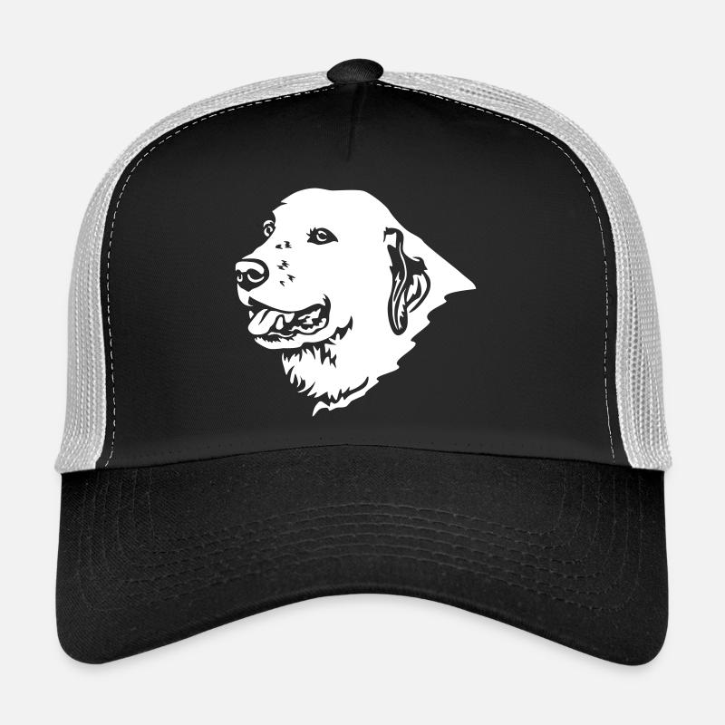 Zentralasiatischer Owtscharka Kopf "Black Edition" - Trucker Cap - Schwarz/Steingrau