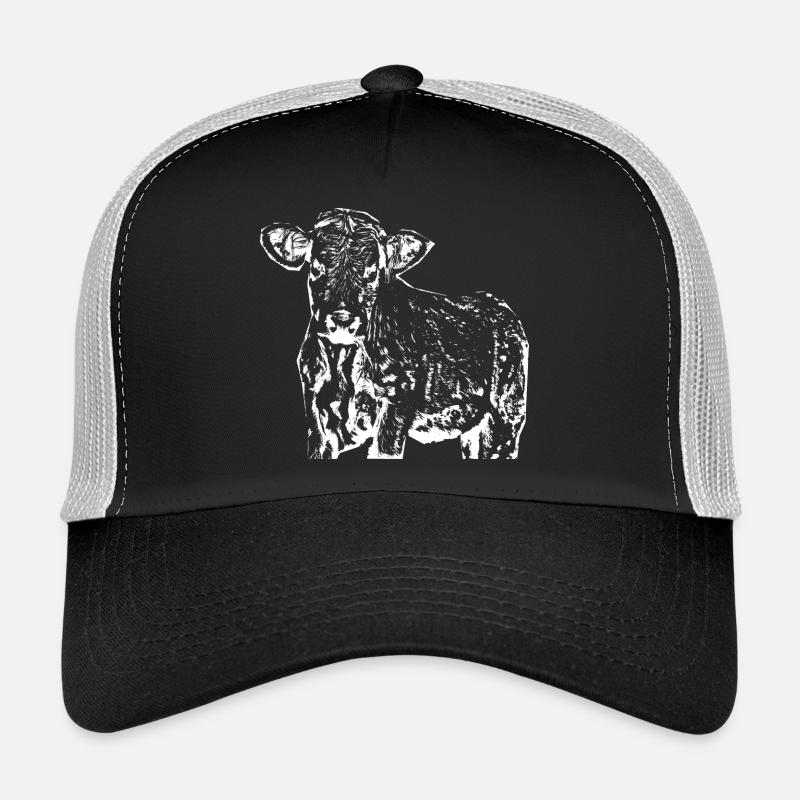 lustige Kuh Geschenk Bauern - Trucker Cap - Schwarz/Steingrau