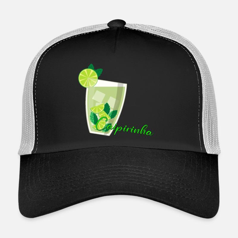 Verre de caipirinha avec menthe au citron vert Casquette trucker 