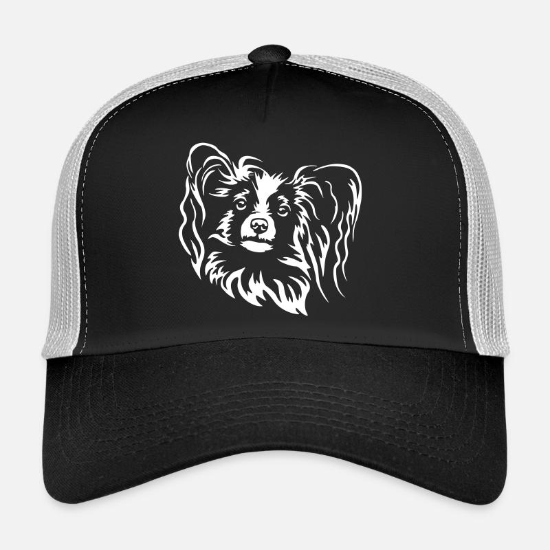 Papillon Kopf "Black Edition" - Trucker Cap - Schwarz/Steingrau