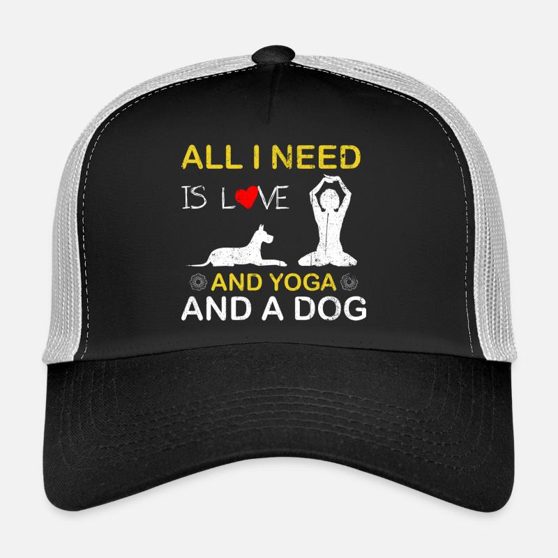 Ich liebe Yoga und ein Hunde-Tee Trucker Cap