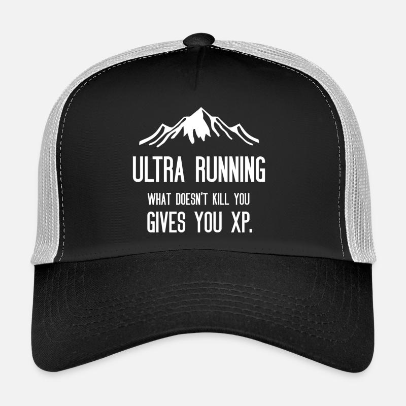 Ultra Running - Was dich nicht umbringt, gibt dir XP - Trucker Cap - Schwarz/Steingrau