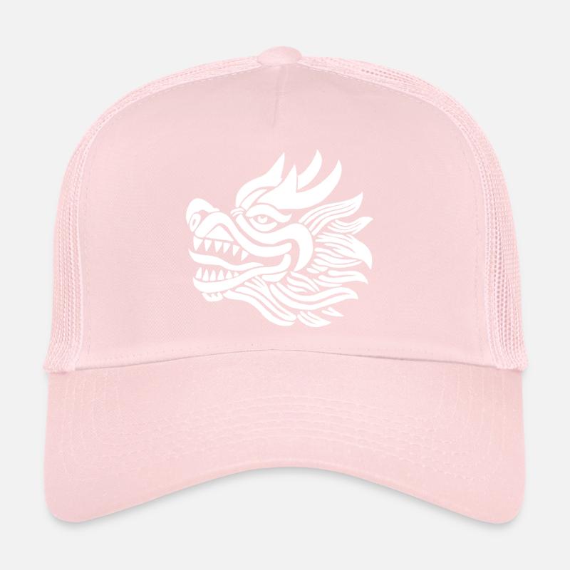 Tête de dragon chinois (blanc) Casquette trucker 