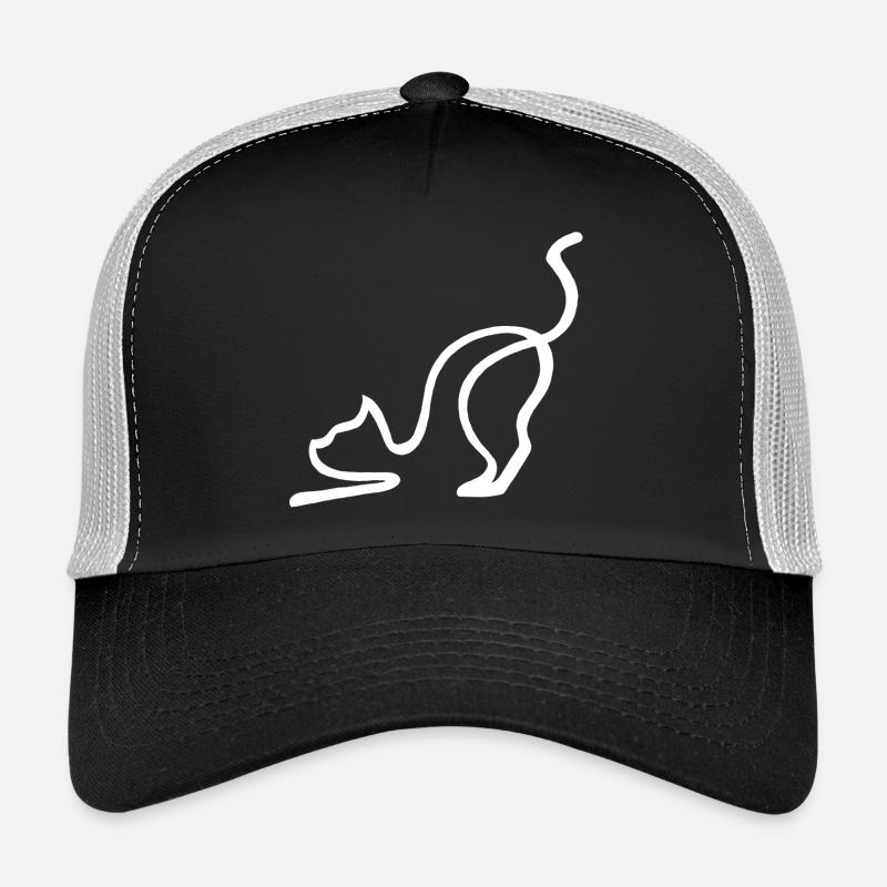 Esquisse du chat blanc Casquette trucker 