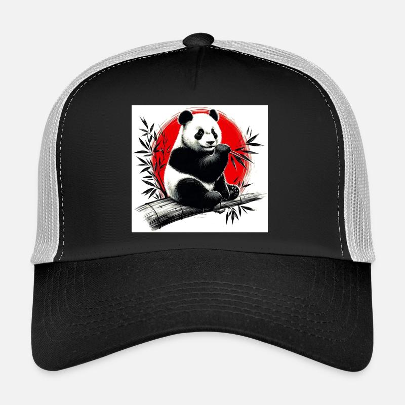 Panda - Casquette trucker  - noir/gris pierre