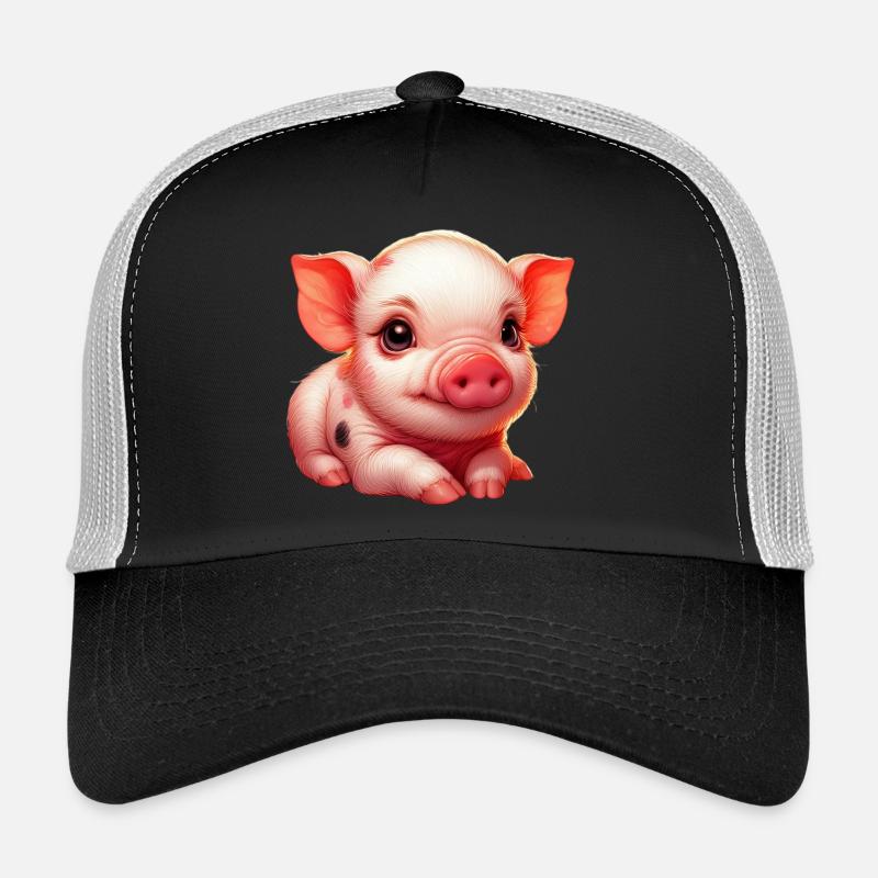 Ferkel-Ferkel - Trucker Cap - Schwarz/Steingrau
