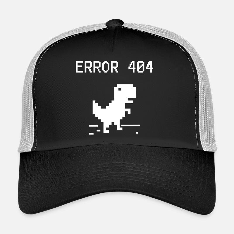 Pixel Dino 404 Erreur Tee Casquette trucker 