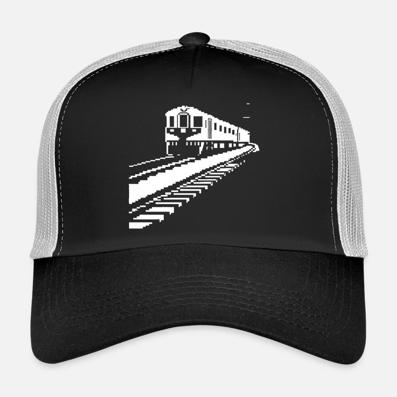 Eisenbahn Pixelkunst - Trucker Cap - Schwarz/Steingrau