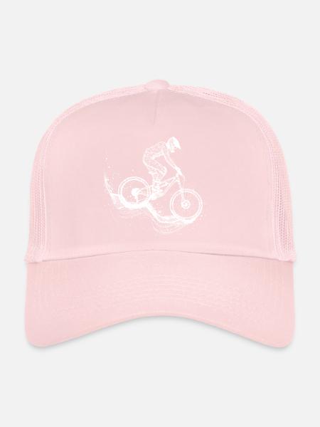 Dessin VTT - Casquette trucker  - rose pâle - Devant