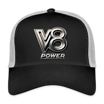 V8 power - Trucker Cap - black/stone grey - Front