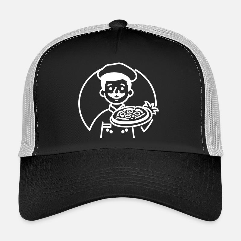 Pizza Maker Line Art Trucker Cap