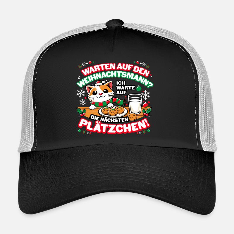 Ich warte auf die nächsten Plätzchen - Trucker Cap - Schwarz/Steingrau