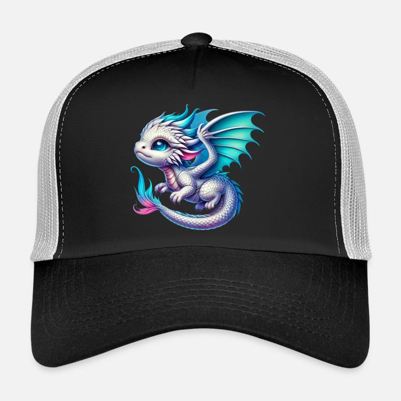 Drache - Trucker Cap - Schwarz/Steingrau