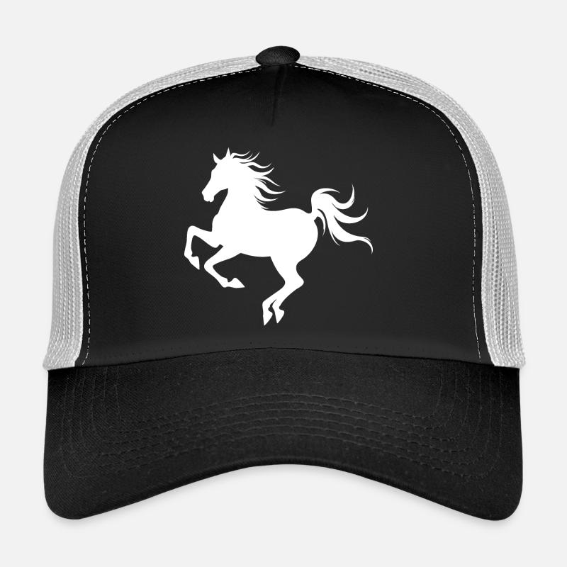 Anmutige Pferdesilhouette in Bewegung - Trucker Cap - Schwarz/Steingrau