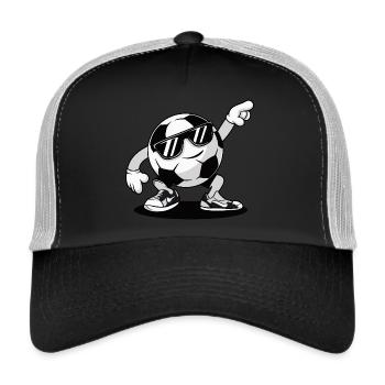 Funny Dabbing Soccer Ball Swag Vibes Design - Casquette trucker  - noir/gris pierre - Devant