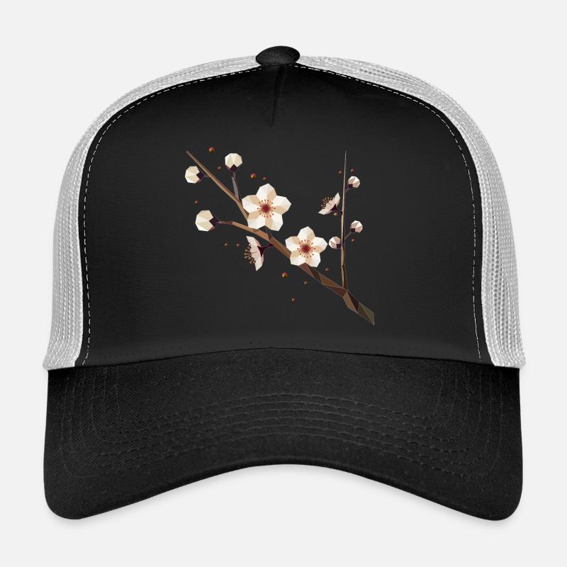 Branche de fleur de prunier – élégance délicate au printemps Casquette trucker 