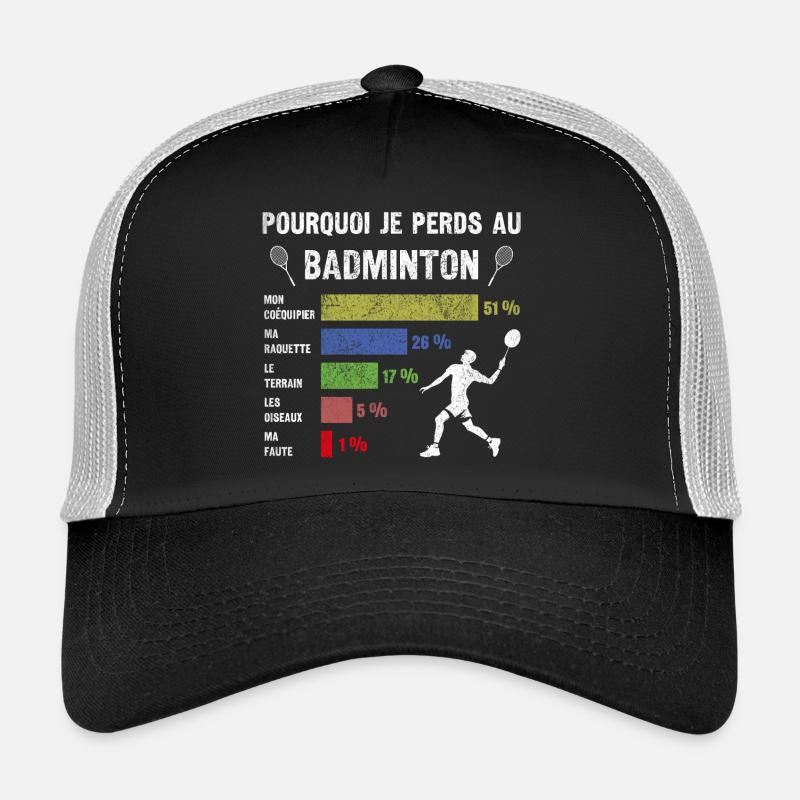 Ich kann nicht Ich Badminton Geschenkidee Humor Papa - Trucker Cap - Schwarz/Steingrau