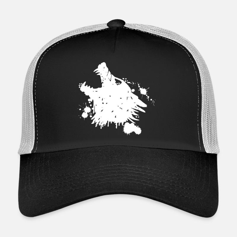 White wolf howling Trucker Cap