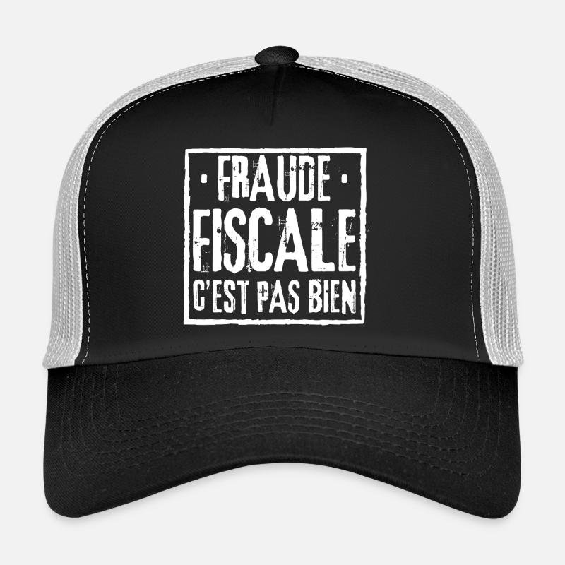 FRAUDE FISCALE C'EST PAS BIEN - Casquette trucker  - noir/gris pierre