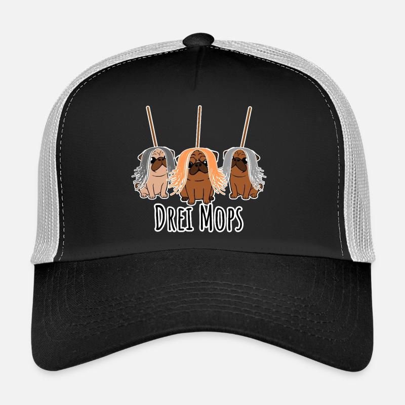 Zwei Mops - Hunde oder Putzgeräte? Hunde Humor? Trucker Cap