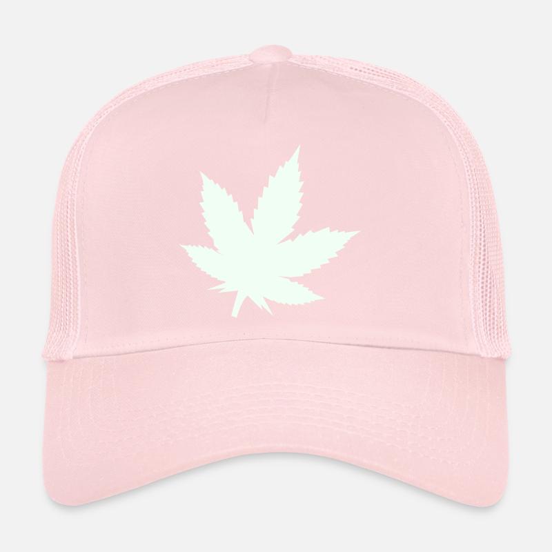 Cannabis Leaf Silhouette Mint Trucker Cap