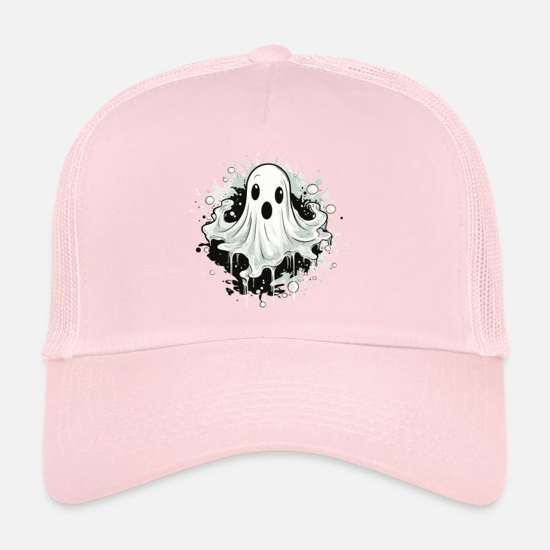 Ghost Splatter Motif Trucker Cap