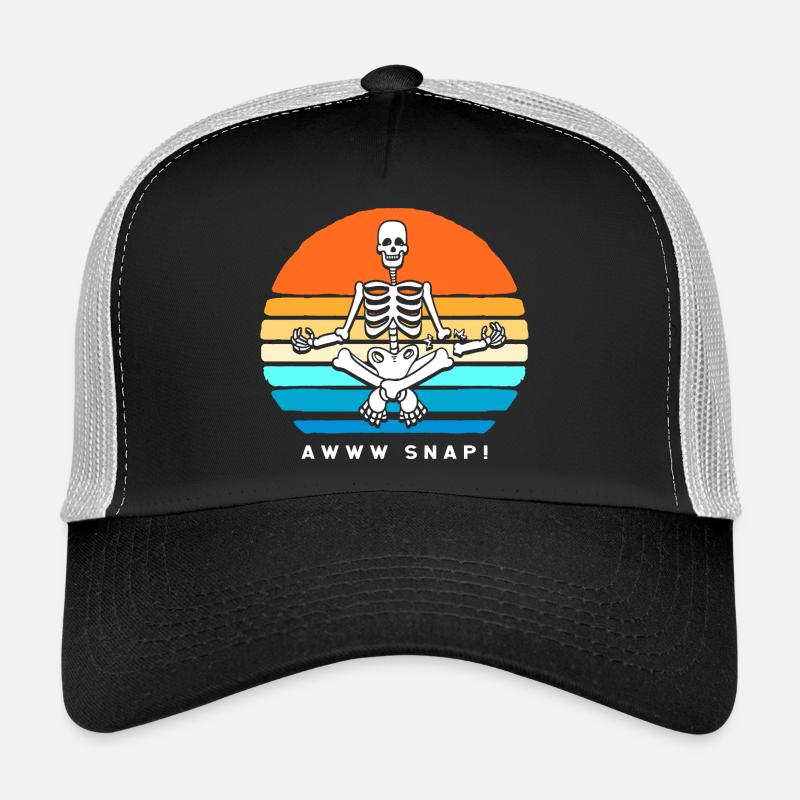 Armbruch Halloween Skelett Knochen Knochenbruch Trucker Cap