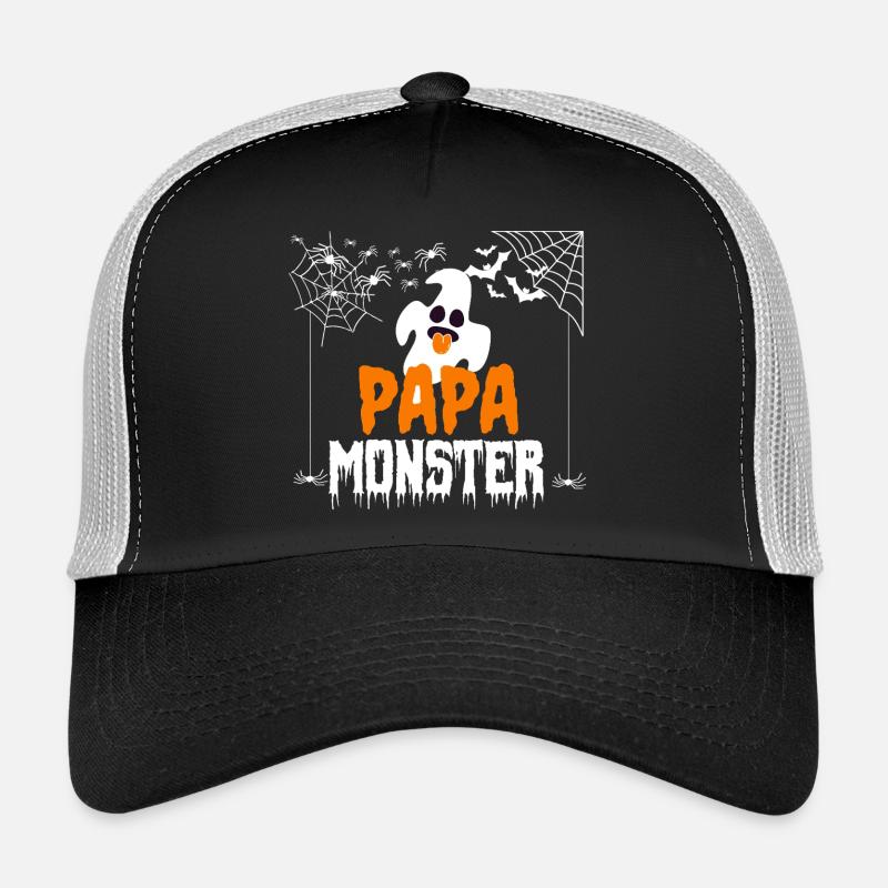 Papa Monster Halloween Kostüm mit Geist Spinne Top Trucker Cap