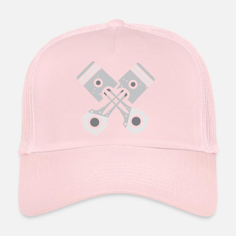 Piston croisé gris conception mécanique Casquette trucker 