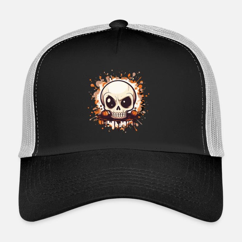 Éclaboussure de crâne de citrouille Casquette trucker 