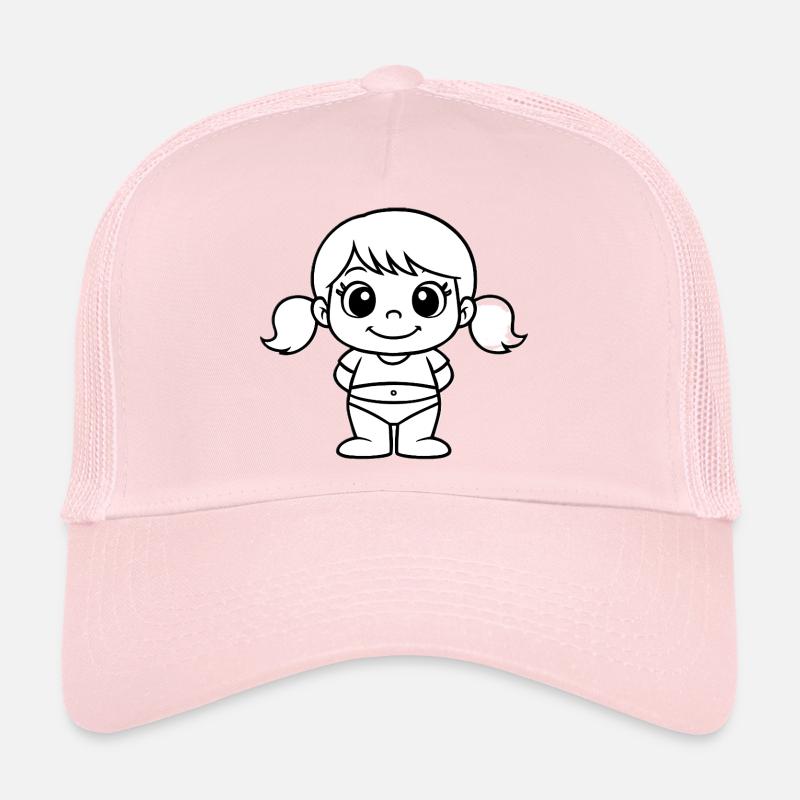 Fillette Poupée Line Art Casquette trucker 
