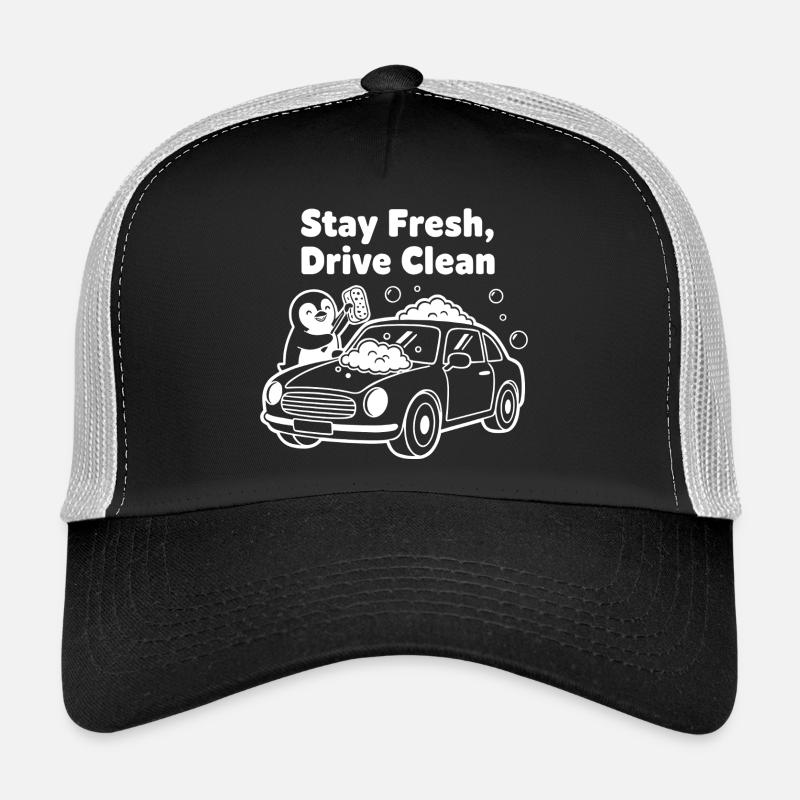 Frisch Waschen Auto Motiv Trucker Cap