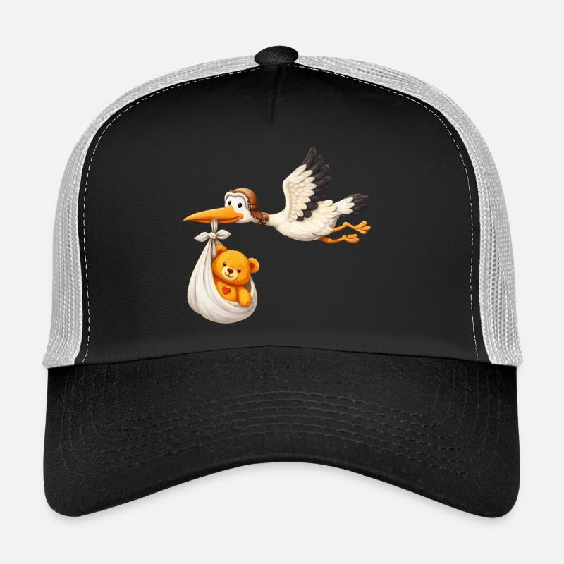 Stork Baby Delivery Teddy in Bundle Newborn - Trucker Cap - black/stone grey