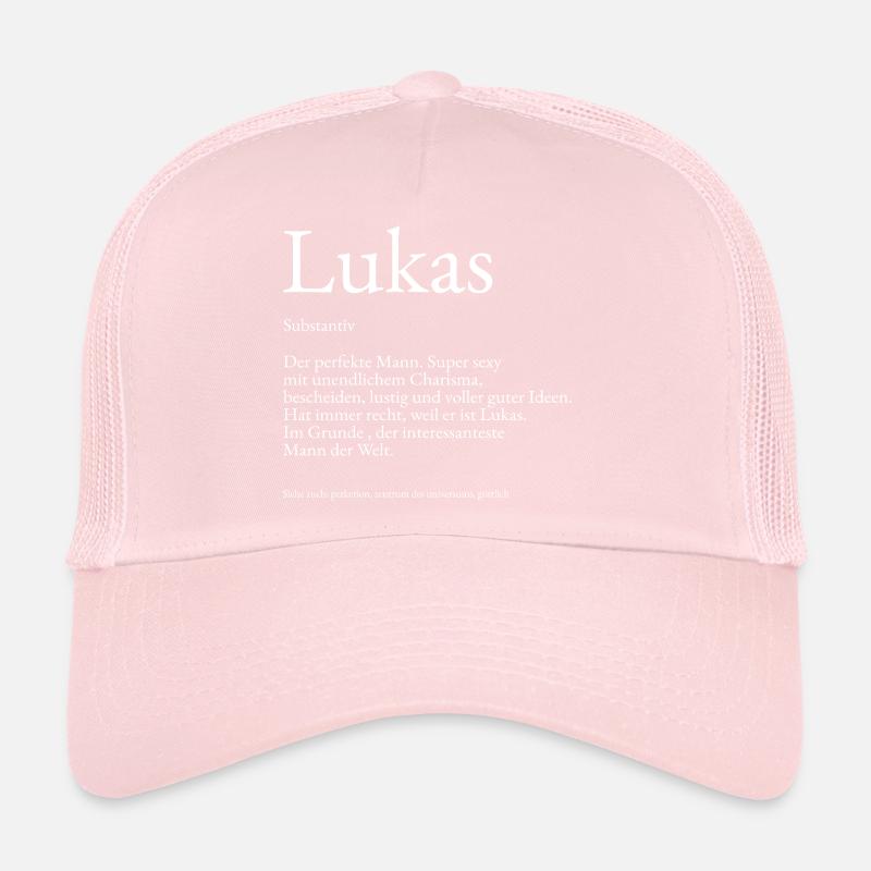 Explication du dictionnaire Lukas Prénom Lukas Casquette trucker 